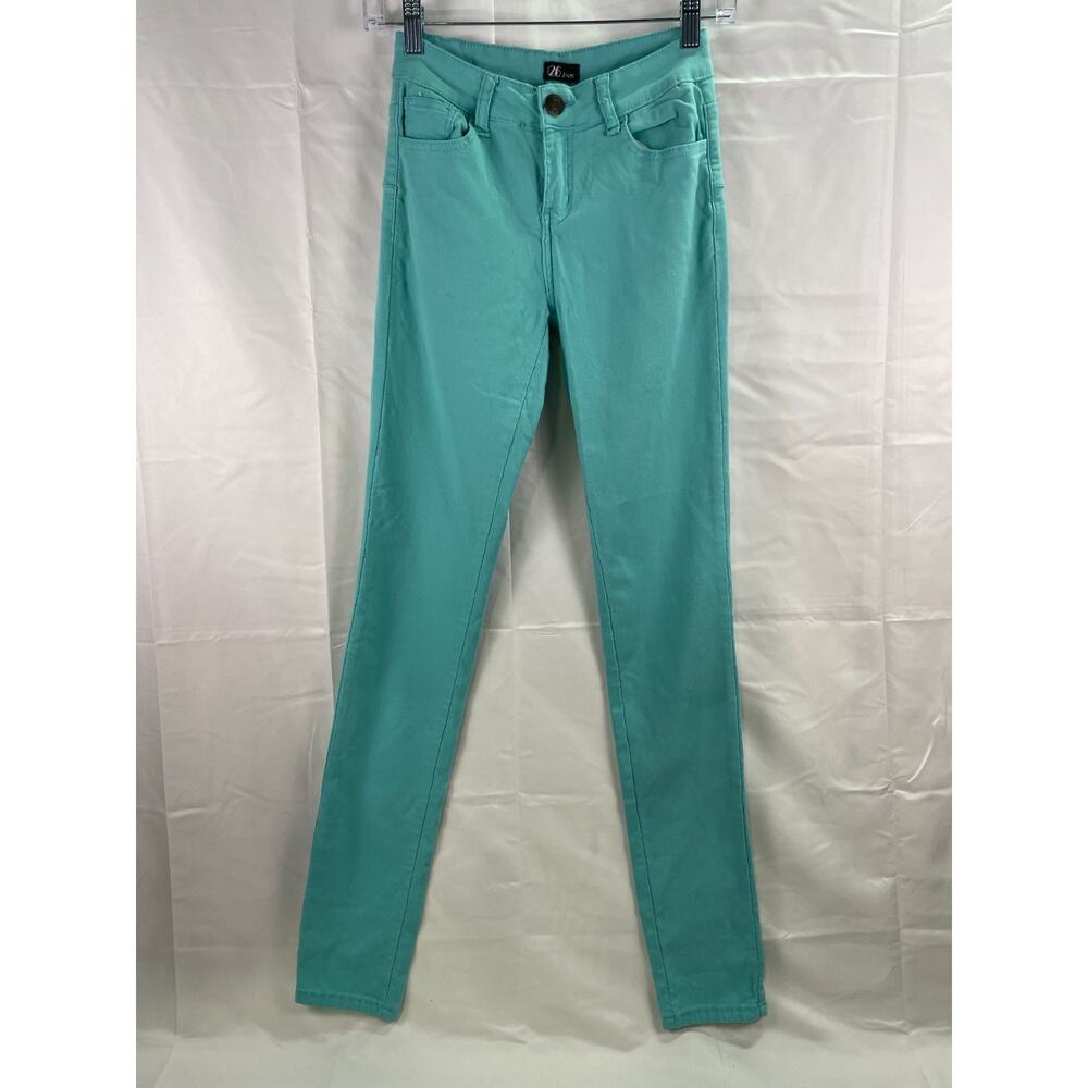 926 Jeans Women's teal blue Stretch Denim Skinny narrow jeans Trousers Size 1